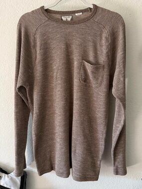 Volcom Men's Taupe Crewneck Knit Sweater